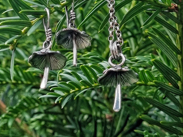 Sterling Silver Mushroom Earrings