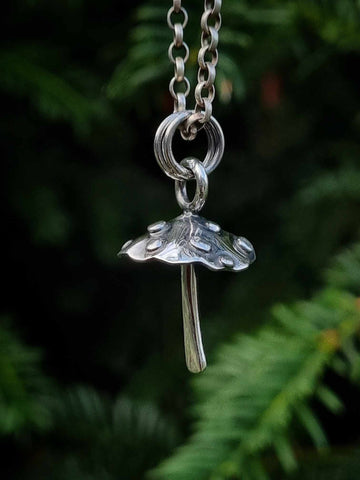 Sterling Silver Mushroom Necklace