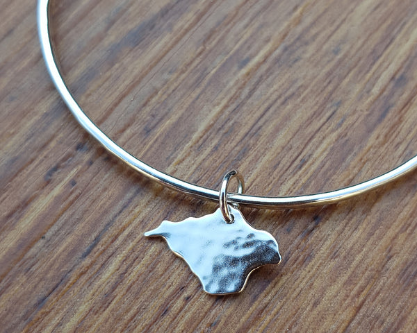 Sterling Silver Stacking Bangle with Isle of Wight Charm