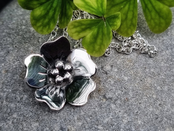 Forget-me-not Sterling Silver Pendant Necklace