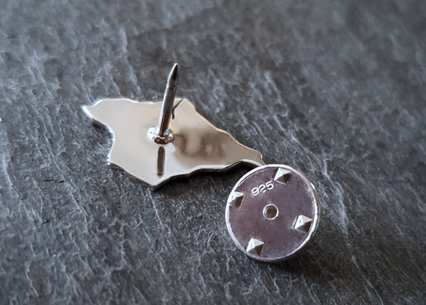 Sterling Silver Isle of Wight Lapel Pin/Tie Tack/Brooch