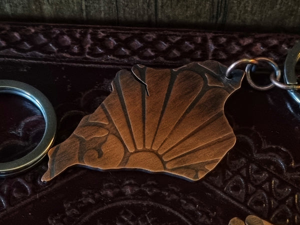 Embossed Copper Isle of Wight Keyrings