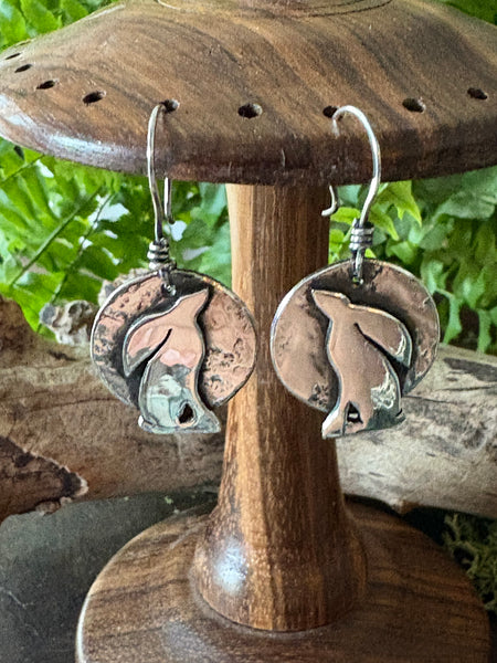 Moongazing Hare Sterling Silver Earrings