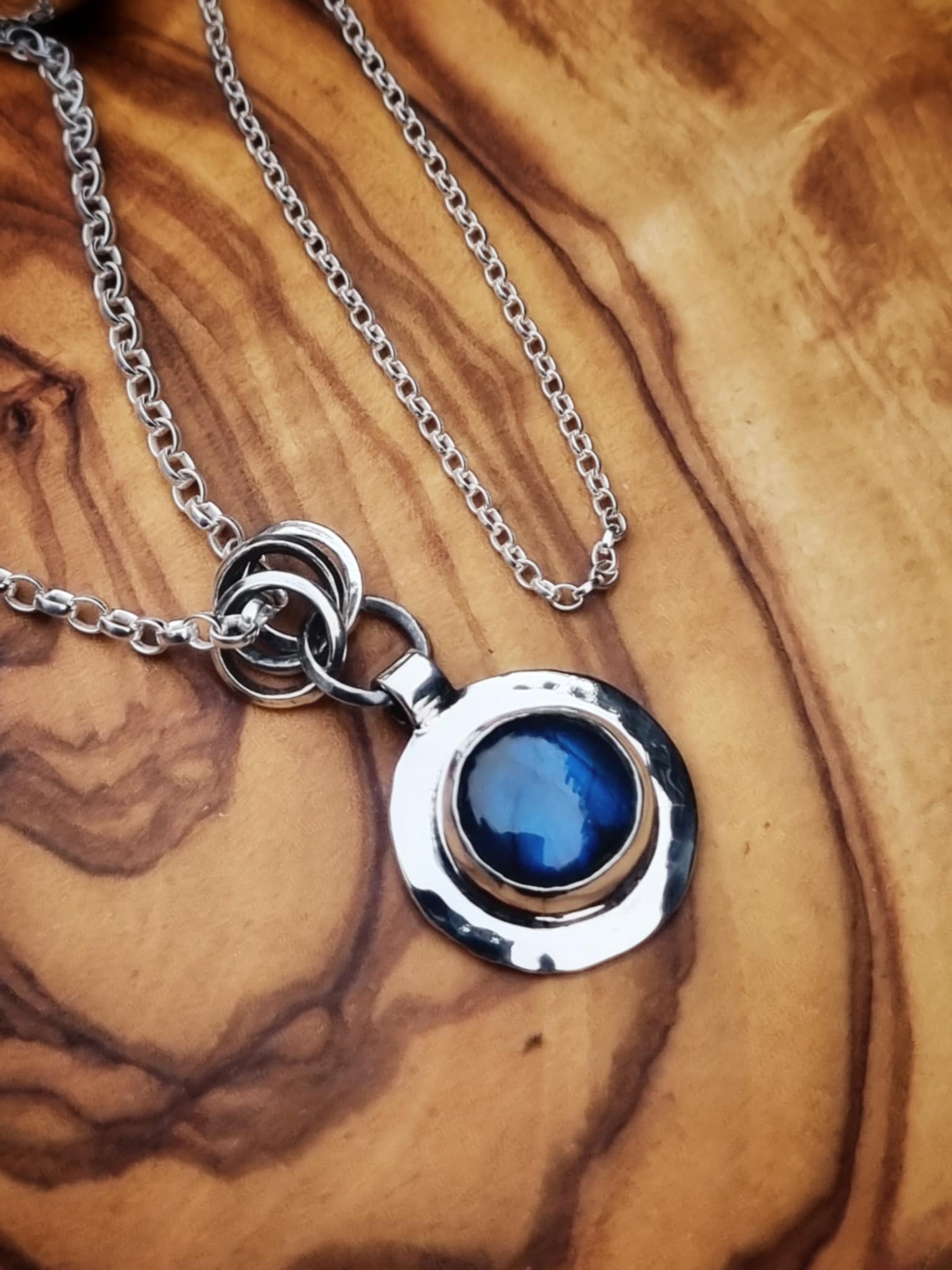 **Pendant Only** Sterling Silver and Labradorite Pendant (please add chain, if needed, via link in description)