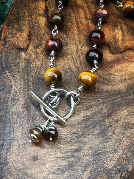 ****Pre-order****Tiger’s Eye and Tourmaline Beaded necklace