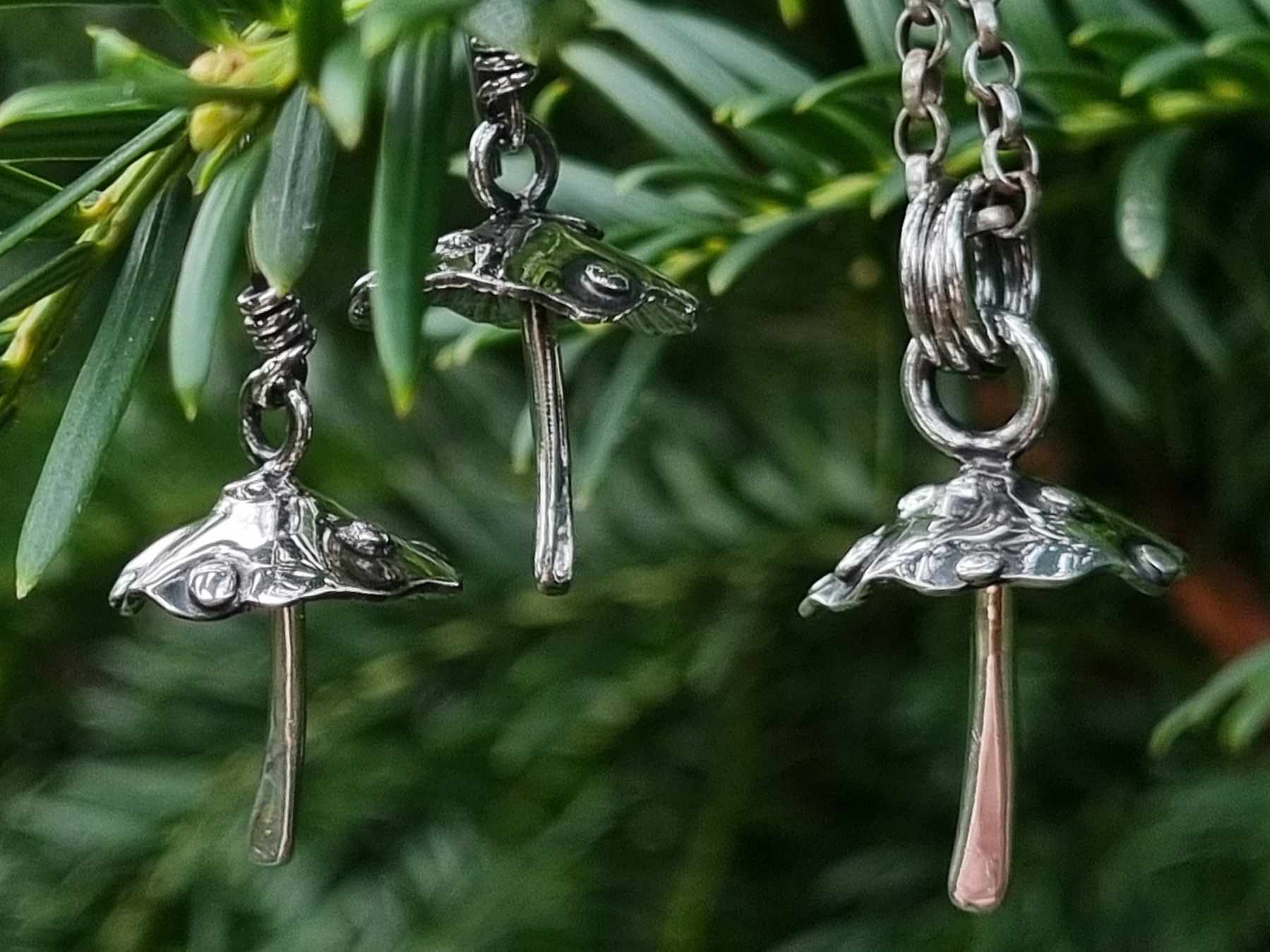 Sterling Silver Mushroom Necklace – Iceni Jewellery Sterling Silver Mushroom Necklace – Iceni Jewellery