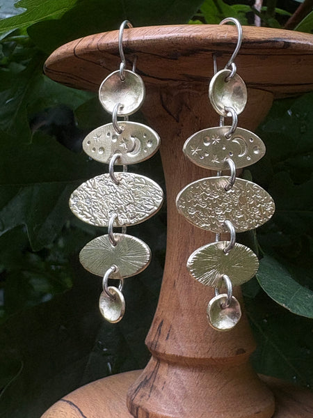 Between the Branches - Sterling Silver & Brass Drop Earrings