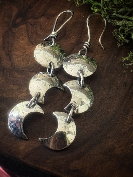 Sterling Silver Moonphase Earrings