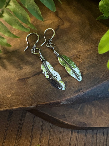 Sterling Silver Feather Earrings