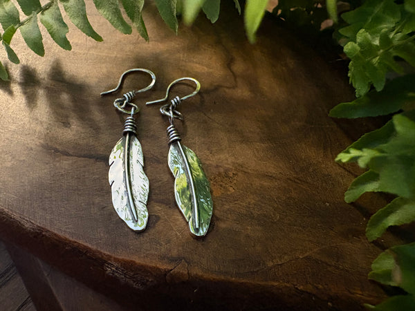 Sterling Silver Feather Earrings