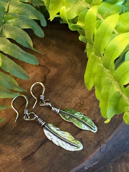 Sterling Silver Feather Earrings