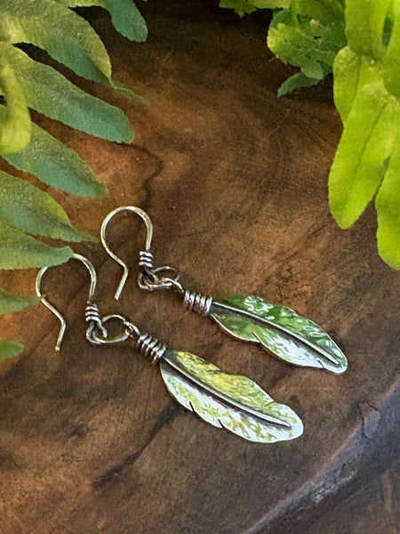 Sterling Silver Feather Earrings