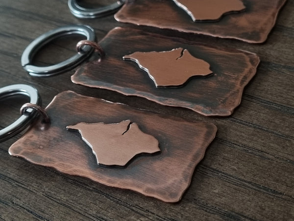 Copper Isle of Wight Keyring