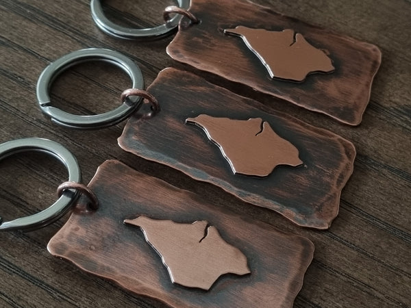 Copper Isle of Wight Keyring