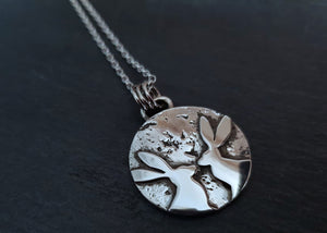 Sterling Silver Kissing Hares