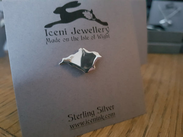 Sterling Silver Isle of Wight Lapel Pin/Tie Tack/Brooch